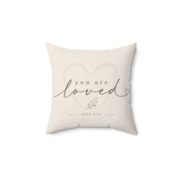Thumbnail for You Are Loved Square Pillow — Inspirational 'John 3:16' Decorative Throw Pillow