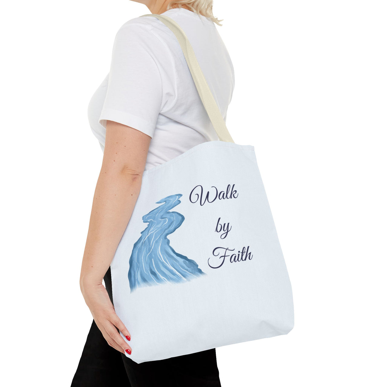 Walk by Faith Tote Bag — Inspirational Scripture Beach Tote