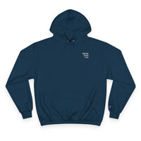 Thumbnail for Faith Over Fear Hoodie — Champion White Pullover with Minimalist Back Text