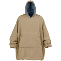 Thumbnail for Neutral Slate and Sand Oversized Reversible Hoodie