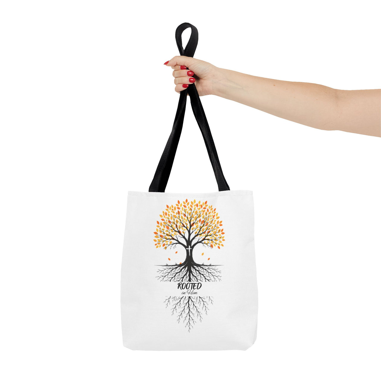 Rooted Tree of Life Autumn Tote Bag — 'ROOTED IN HIM' Canvas Tote