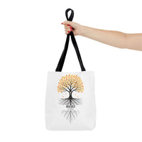 Thumbnail for Rooted Tree of Life Autumn Tote Bag — 'ROOTED IN HIM' Canvas Tote