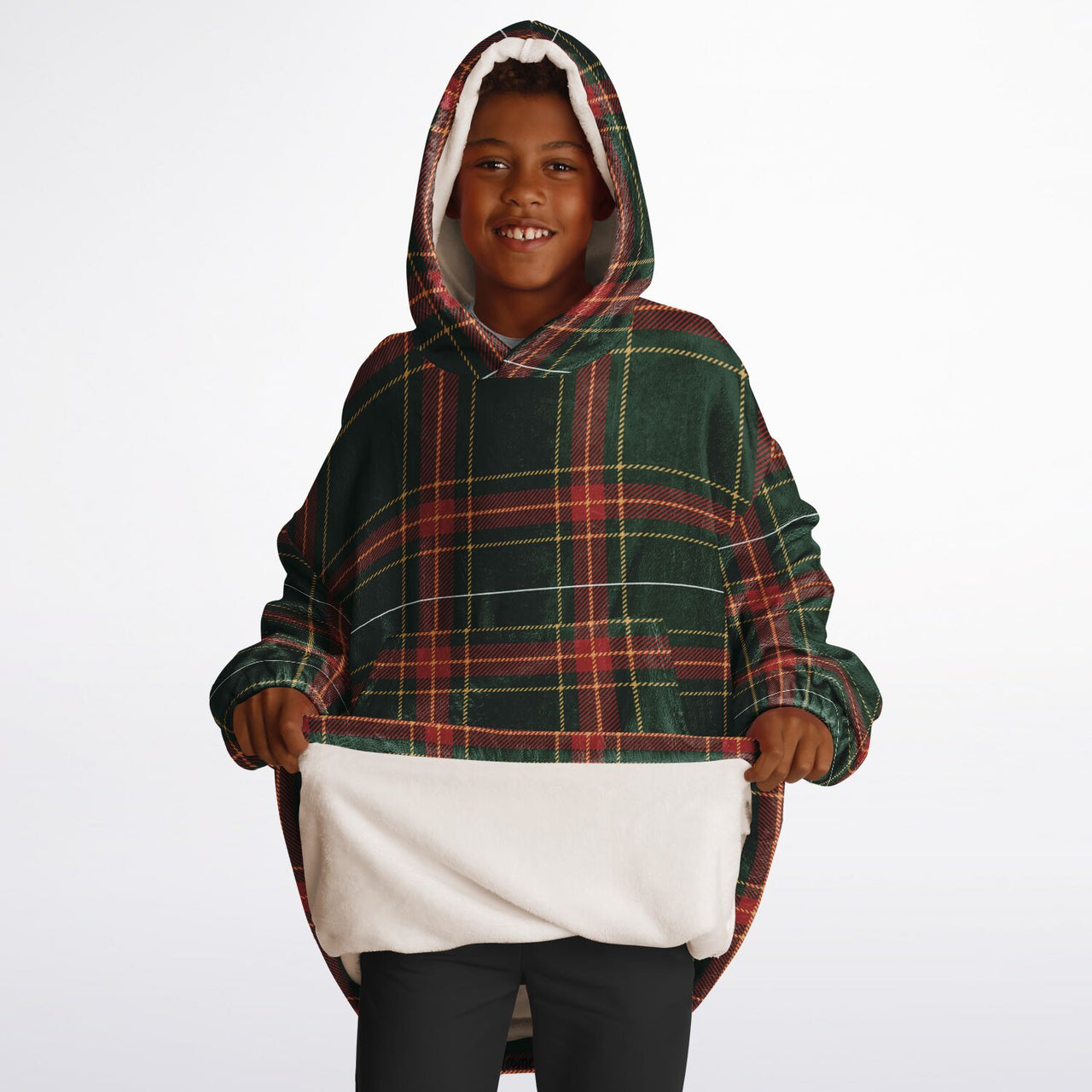Christmas Pattern Checkered 1 Youth Standard Hoodie
