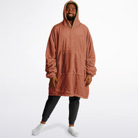 Thumbnail for Earthy Tones Olive Drab and Roman Peach Oversized Reversible Hoodie