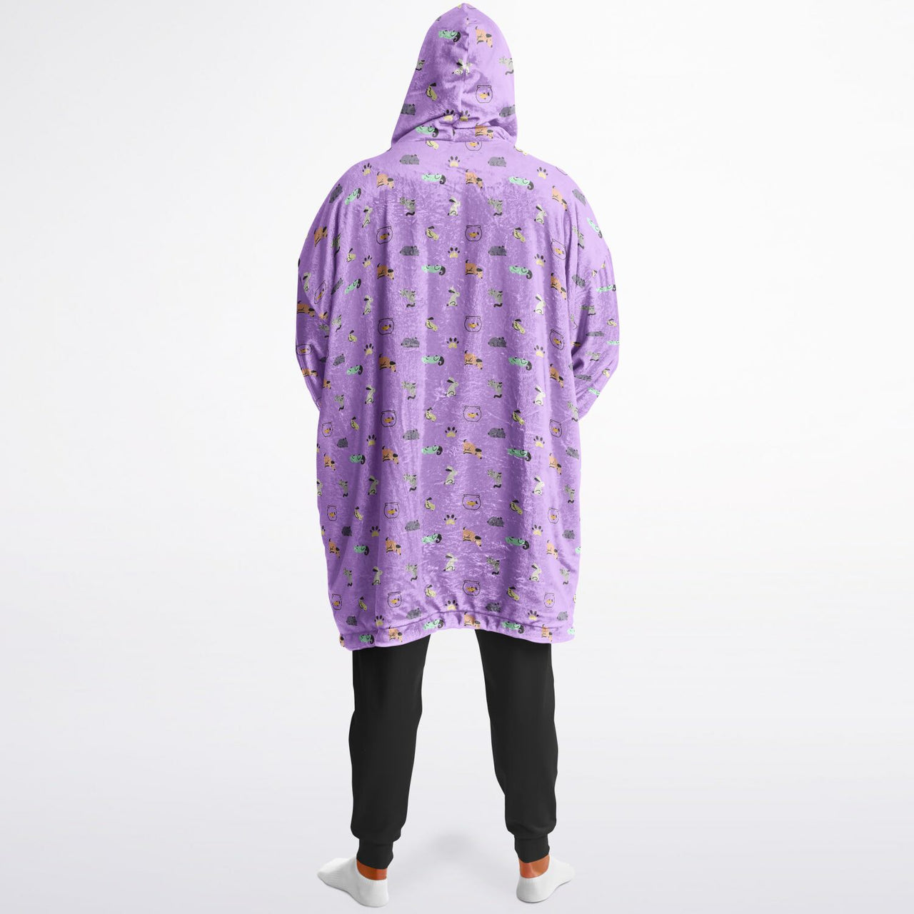 Animal 2and  Animal 1 Pattern Design Oversized Reversible Hoodie