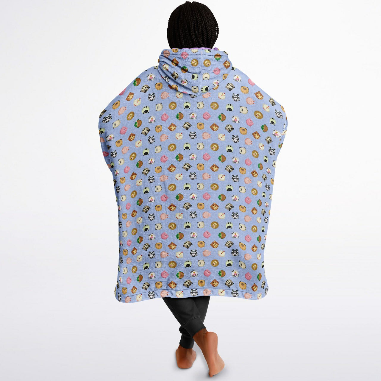 Animal 2and  Animal 1 Pattern Design Oversized Reversible Hoodie