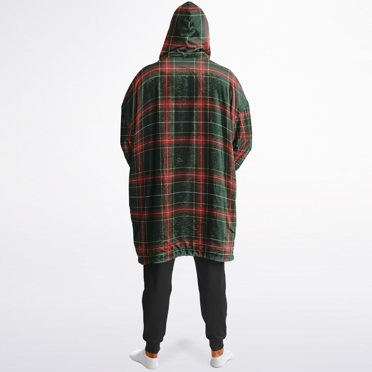 Christmas Pattern Green Christmas and Checkered 1 Oversized Reversible Hoodie