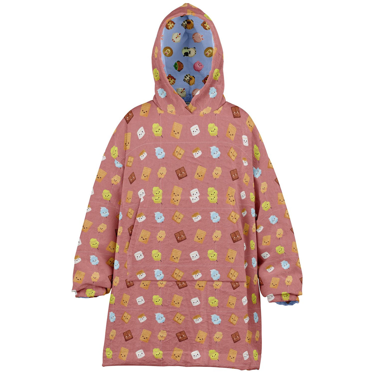 Smores and Animal 1 Pattern Oversized Youth Reversible Hoodie