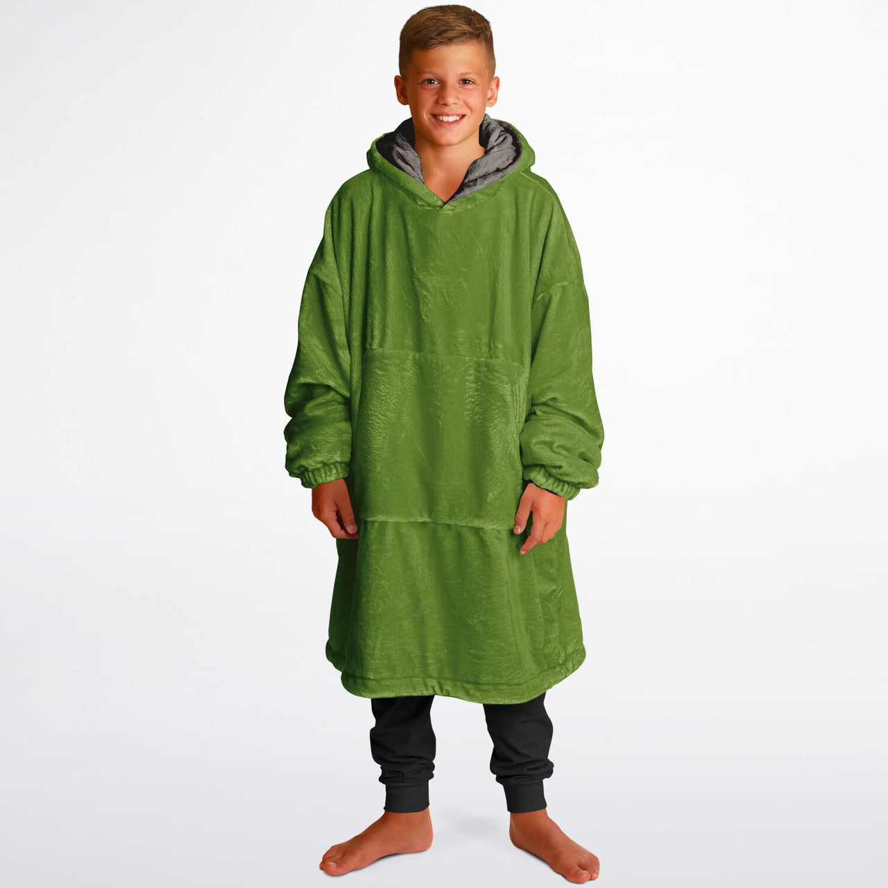 Earthy Tones Olive Drab and Sandstone Youth Reversible Hoodie