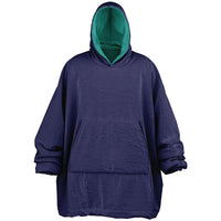Thumbnail for Jewel Deep Amethyst and Emerald Green Oversized Reversible Hoodie