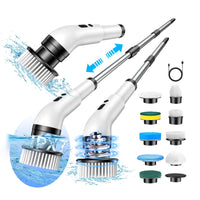 Thumbnail for Electric Spin Scrubber with Handle450RPM Cordless Bathroom Shower Scrubber Cleaning Brush for Home with 9 Replaceable Heads3 Speeds for Baseboard Cleaner Tool 90Mins Work Time 4 Adjustable Size