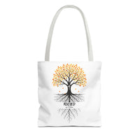 Thumbnail for Rooted Tree of Life Autumn Tote Bag — 'ROOTED IN HIM' Canvas Tote