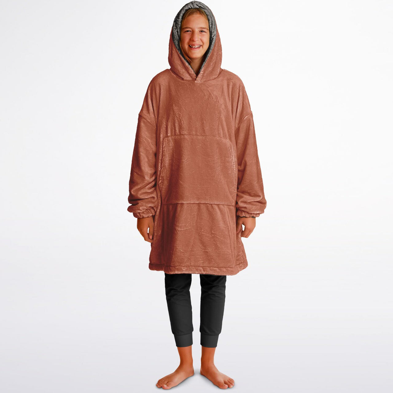 Earthy Tones Sandstone and Roman Peach Youth Reversible Hoodie