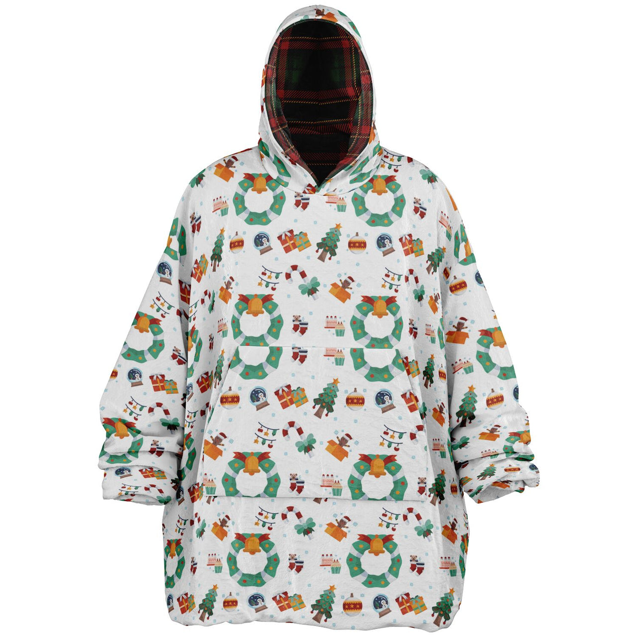 Christmas Pattern Winter Christmas and Checkered 2 Oversized Reversible Hoodie