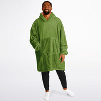 Thumbnail for Earthy Tones Olive Drab and Roman Peach Oversized Reversible Hoodie