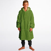 Thumbnail for Earthy Tones Olive Drab and Olive Green Youth Reversible Hoodie