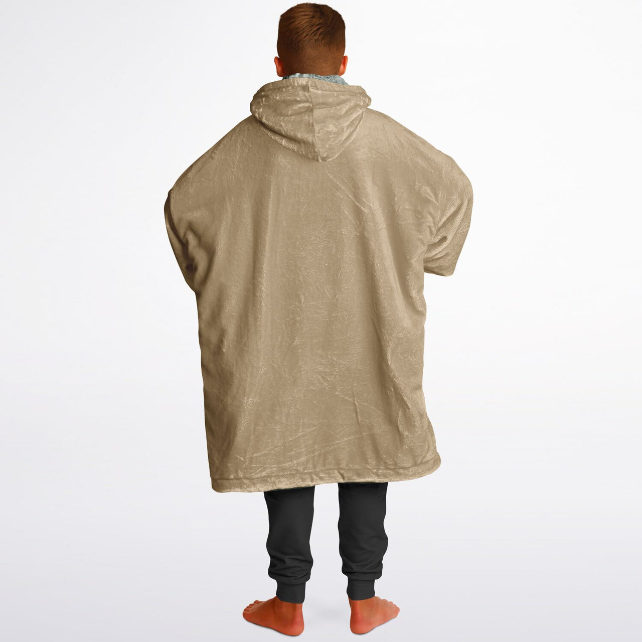 Neutral Ash Gray and Sand Youth Reversible Hoodie