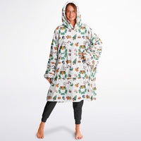 Thumbnail for Christmas Pattern Winter Cat and Winter Christmas Oversized Reversible Hoodie