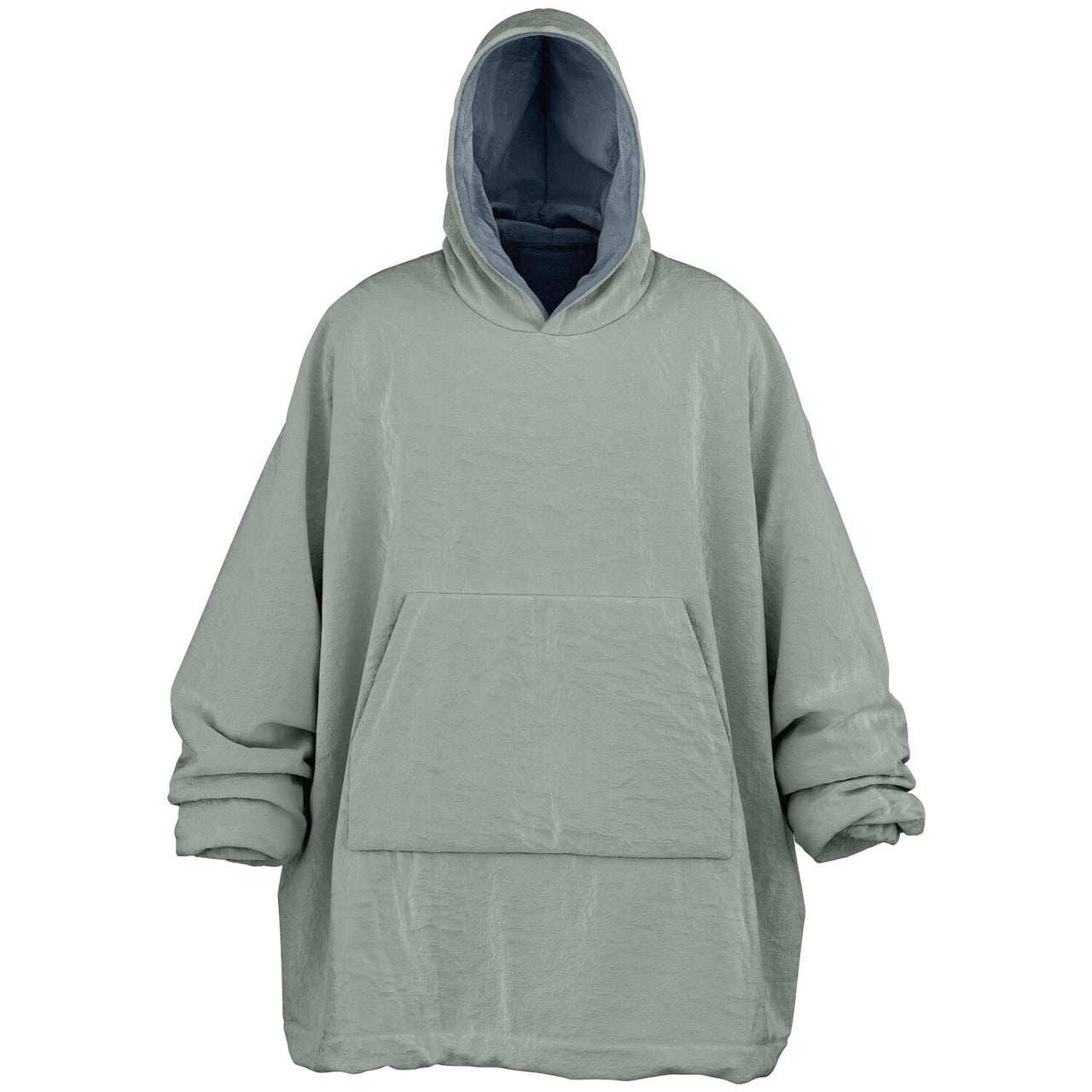 Neutral Ash Gray and Slate Oversized Reversible Hoodie