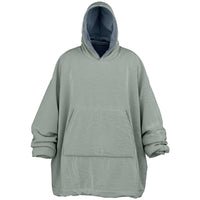 Thumbnail for Neutral Ash Gray and Slate Oversized Reversible Hoodie