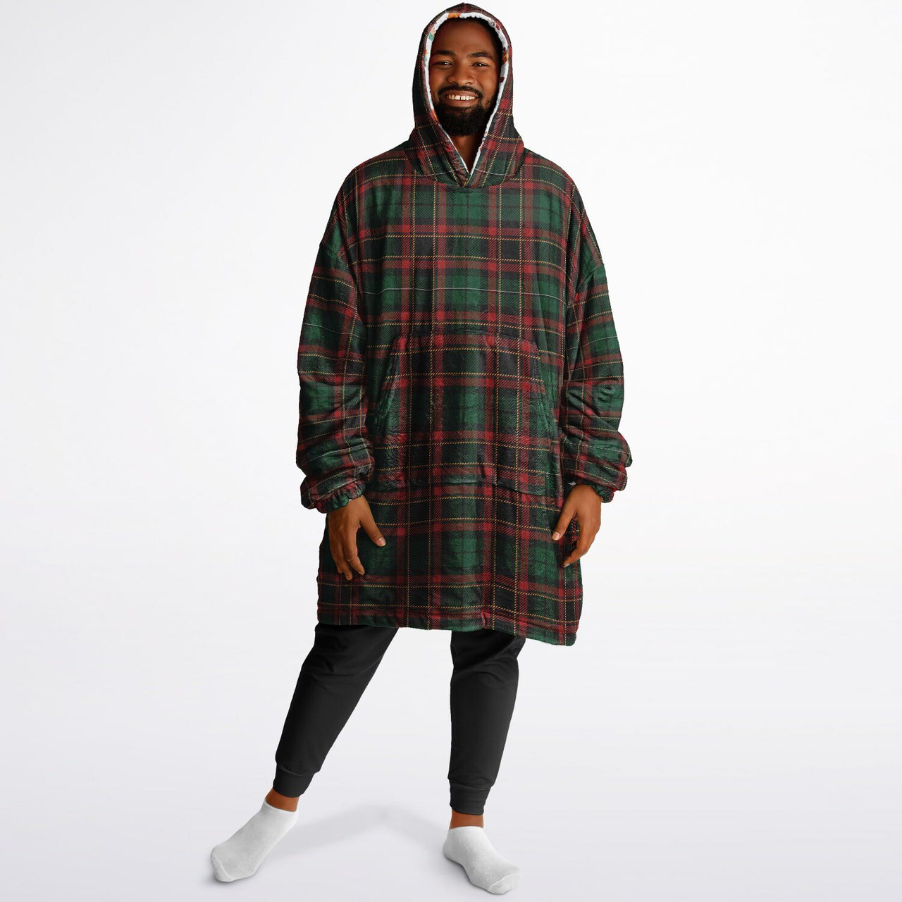 Christmas Pattern Winter Christmas and Checkered 2 Oversized Reversible Hoodie