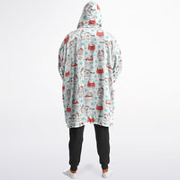 Thumbnail for Christmas Pattern Winter Bear and Winter Cat Oversized Reversible Hoodie