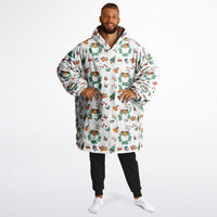 Thumbnail for Christmas Pattern Winter Christmas and Checkered 1 Oversized Reversible Hoodie