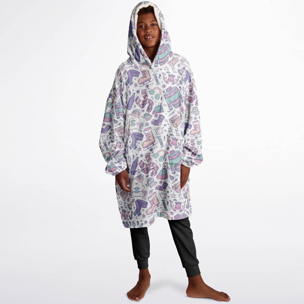 Christmas Pattern Winter Bear Youth Standard Hoodie