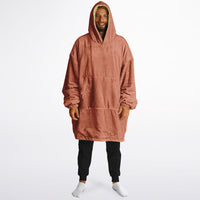 Thumbnail for Earthy Tones Olive Green and Roman Peach Oversized Reversible Hoodie