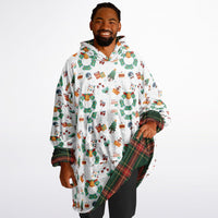 Thumbnail for Christmas Pattern Winter Christmas and Checkered 1 Oversized Reversible Hoodie