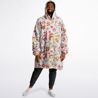 Thumbnail for Christmas Pattern Checkered 1 and Red Christmas Oversized Reversible Hoodie