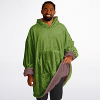 Thumbnail for Earthy Tones Olive Drab and Rose Taupe Oversized Reversible Hoodie