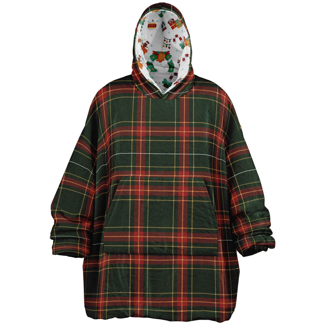 Christmas Pattern Winter Christmas and Checkered 1 Oversized Reversible Hoodie