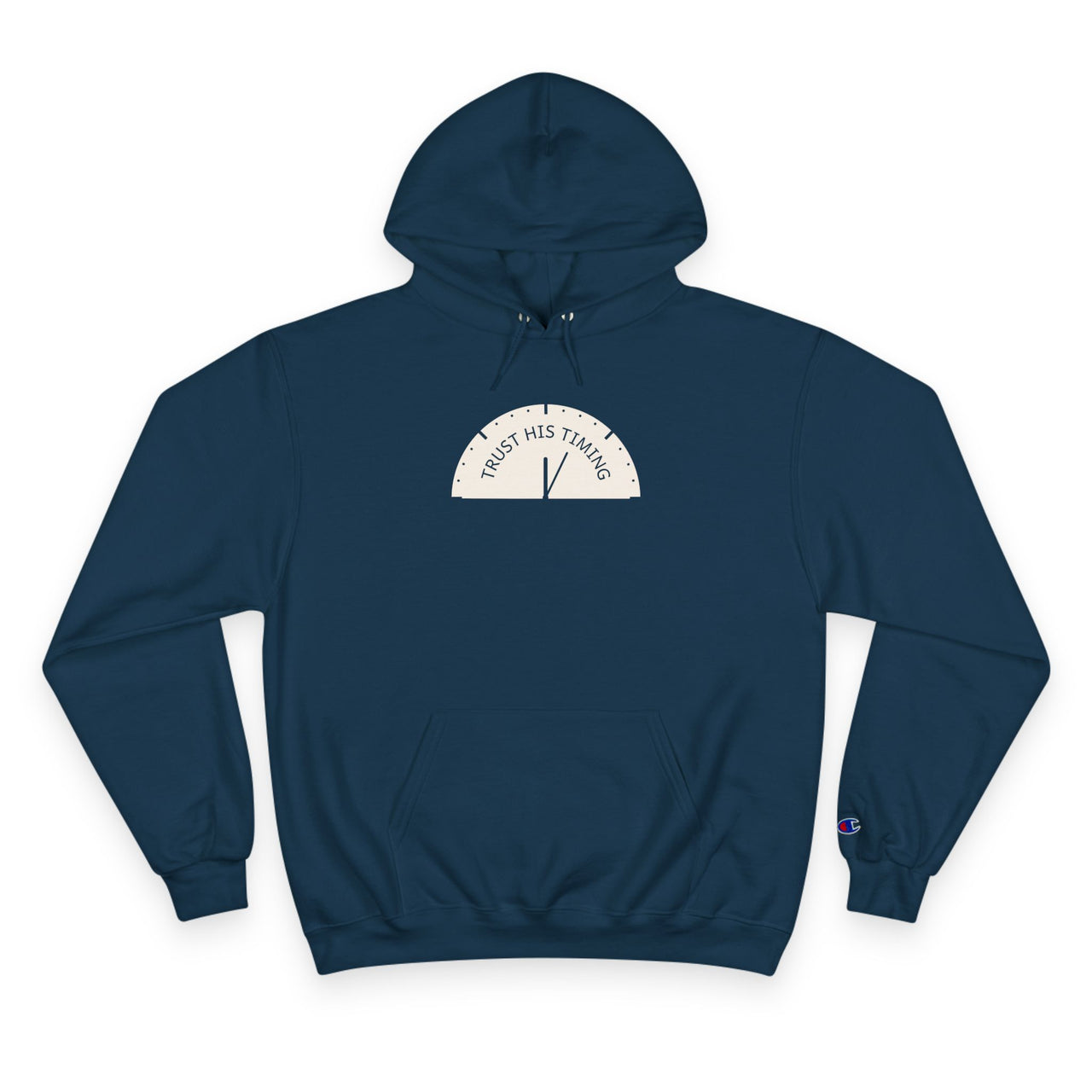 Trust the Timing Hoodie — Minimal White Champion Pullover
