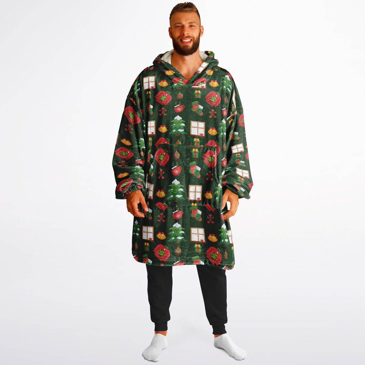Green Christmas Pattern Adult Standard Hoodie