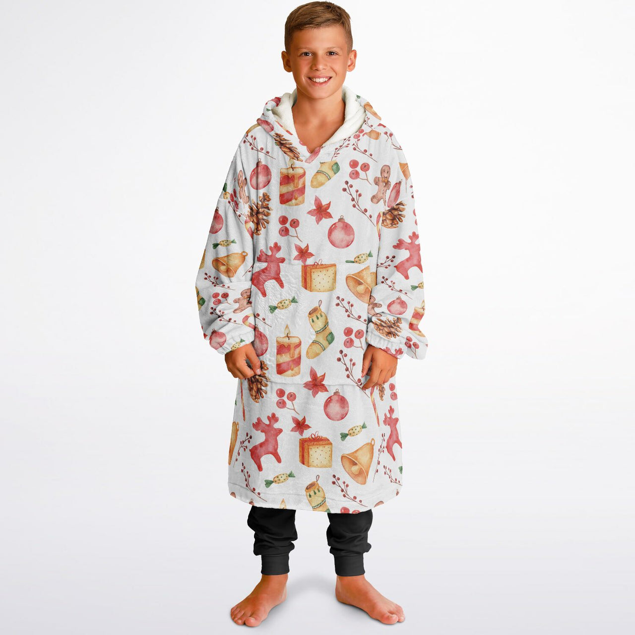 Red Christmas Pattern Youth Standard Hoodie