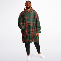 Thumbnail for Christmas Pattern Checkered 1 and Red Christmas Oversized Reversible Hoodie