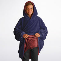 Thumbnail for Jewel Deep Amethyst and Opulant Ruby Youth Reversible Hoodie