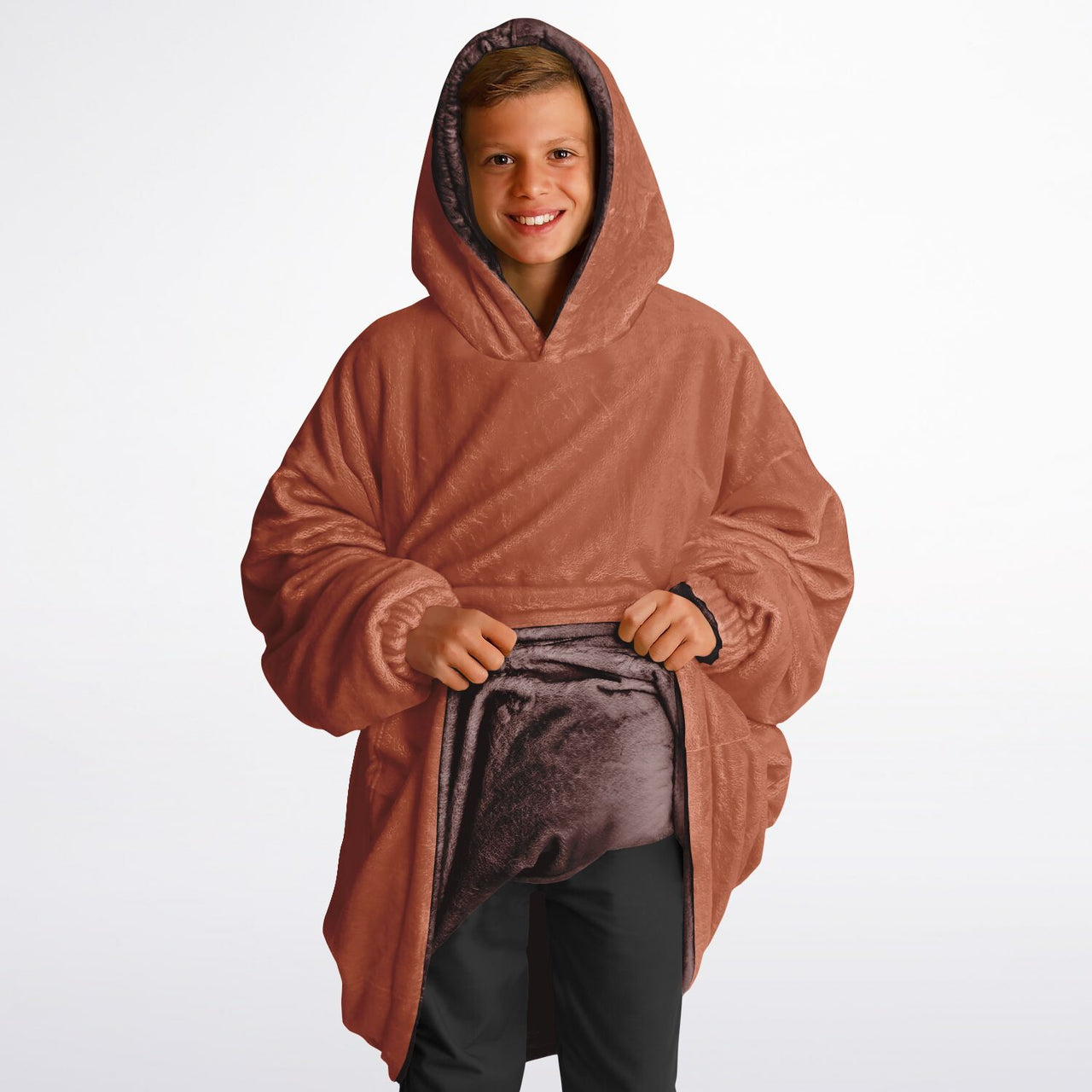 Earthy Tones Rose Taupe and Roman Youth Reversible Hoodie