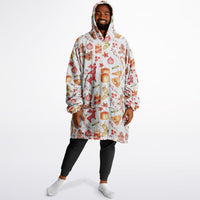 Thumbnail for Green Christmas and Red Christmas Pattern Oversized Reversible Hoodie