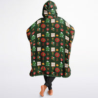 Thumbnail for Winter and Green Christmas Pattern Oversized Reversible Hoodie