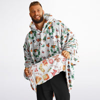 Thumbnail for Christmas Pattern Winter Christmas and Red Christmas Oversized Reversible Hoodie