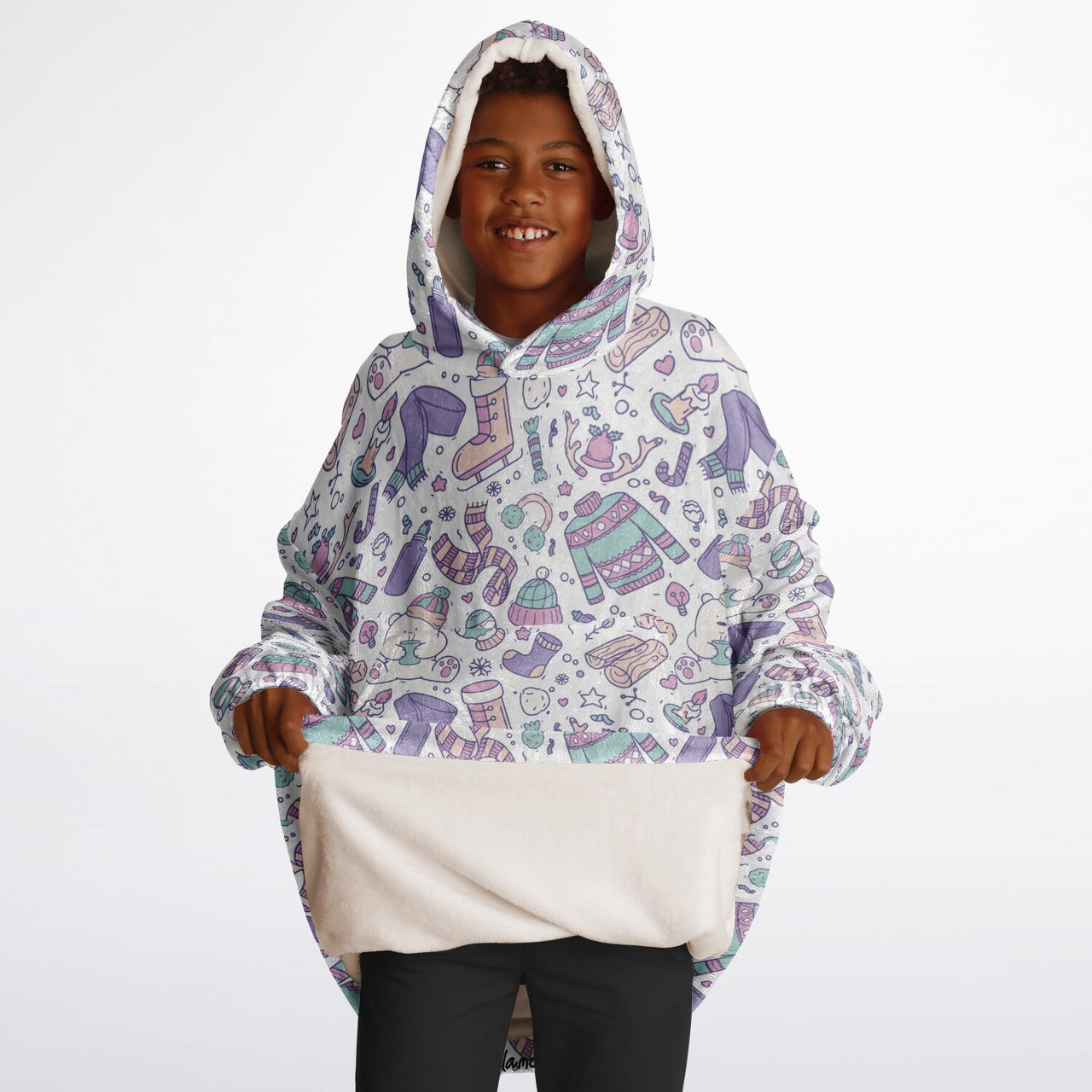 Christmas Pattern Winter Bear Youth Standard Hoodie