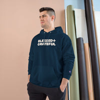 Thumbnail for Blessed + Grateful Champion Hoodie — Minimalist Faith Pullover