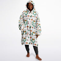 Thumbnail for Christmas Pattern Winter Cat and Winter Christmas Oversized Reversible Hoodie