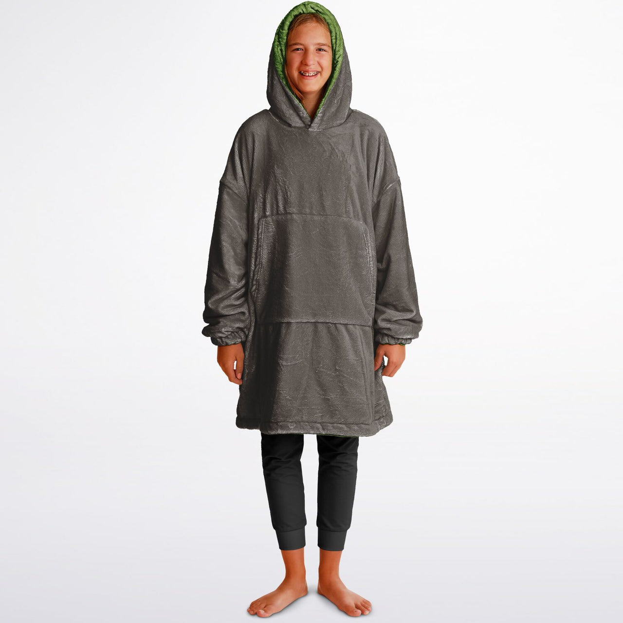 Earthy Tones Olive Drab and Sandstone Youth Reversible Hoodie