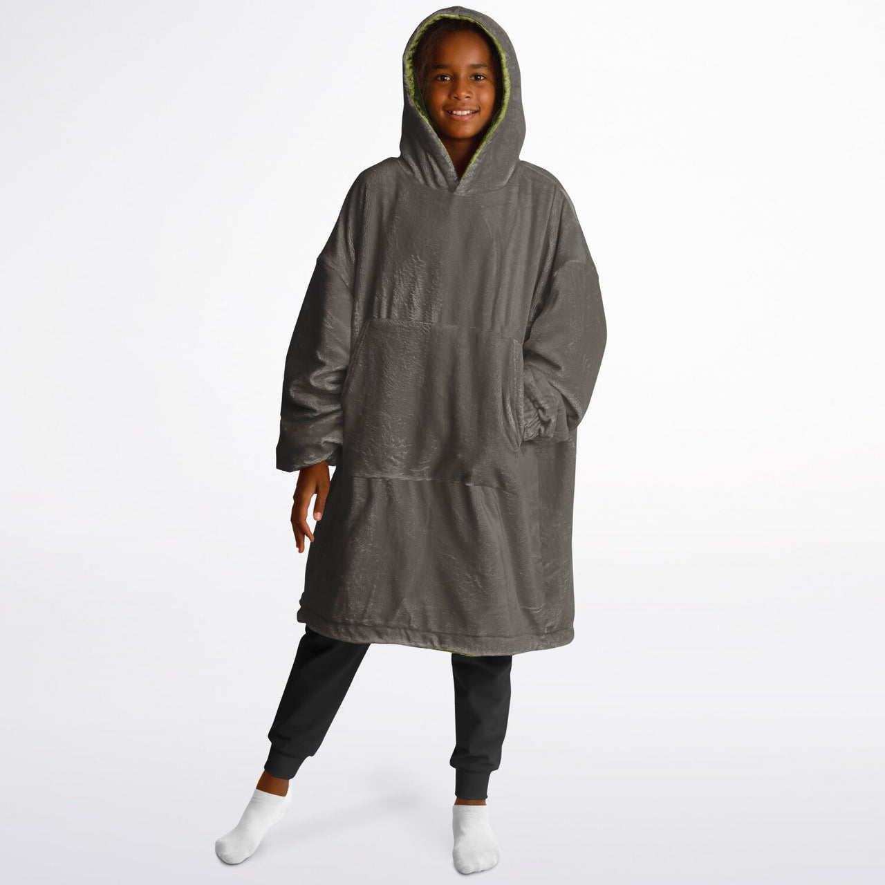 Earthy Tones Olive Green and Sandstone Youth Reversible Hoodie