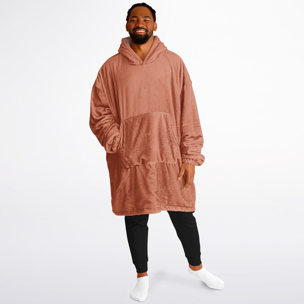 Earthy Tones Roman Peach and Rose Taupe Oversized Reversible Hoodie