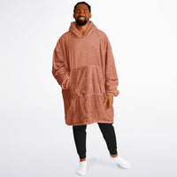 Thumbnail for Earthy Tones Roman Peach and Rose Taupe Oversized Reversible Hoodie