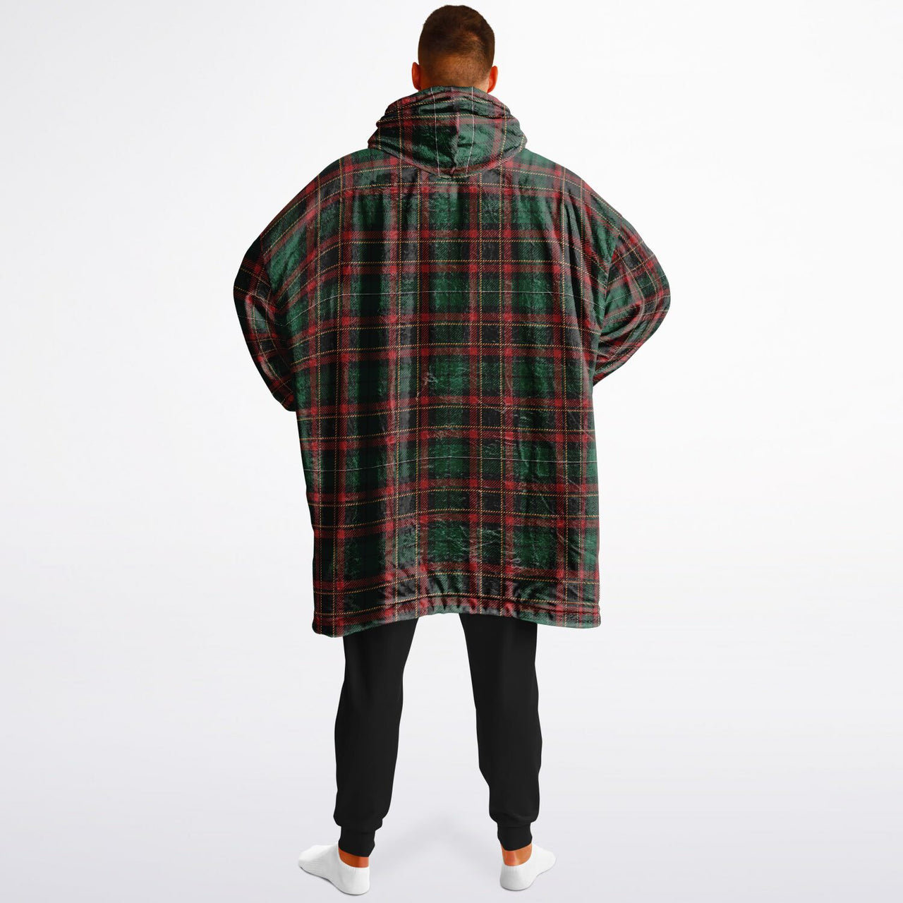 Christmas Pattern Checkered 2 and Red Christmas Oversized Reversible Hoodie